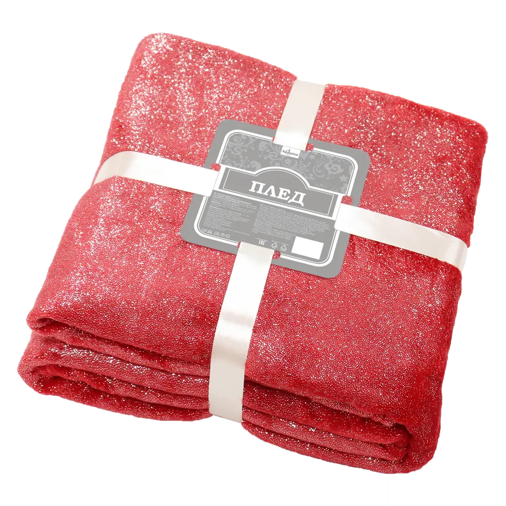 Плед «Снег» 180x200 см фланель цвет красный Santreyd Новый Год STLM-2046375