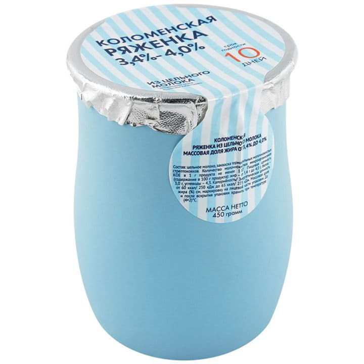 Ряженка Коломенская 3,4%-4,0% Коломенское молоко 450 г БЗМЖ Santreyd 6089 - Вид №1