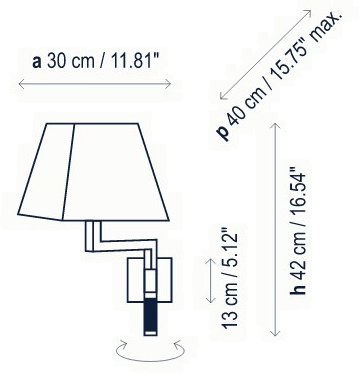 BOVER Регулируемый настенный светильник из ткани Carlota sun-id-1348194 - Вид №1