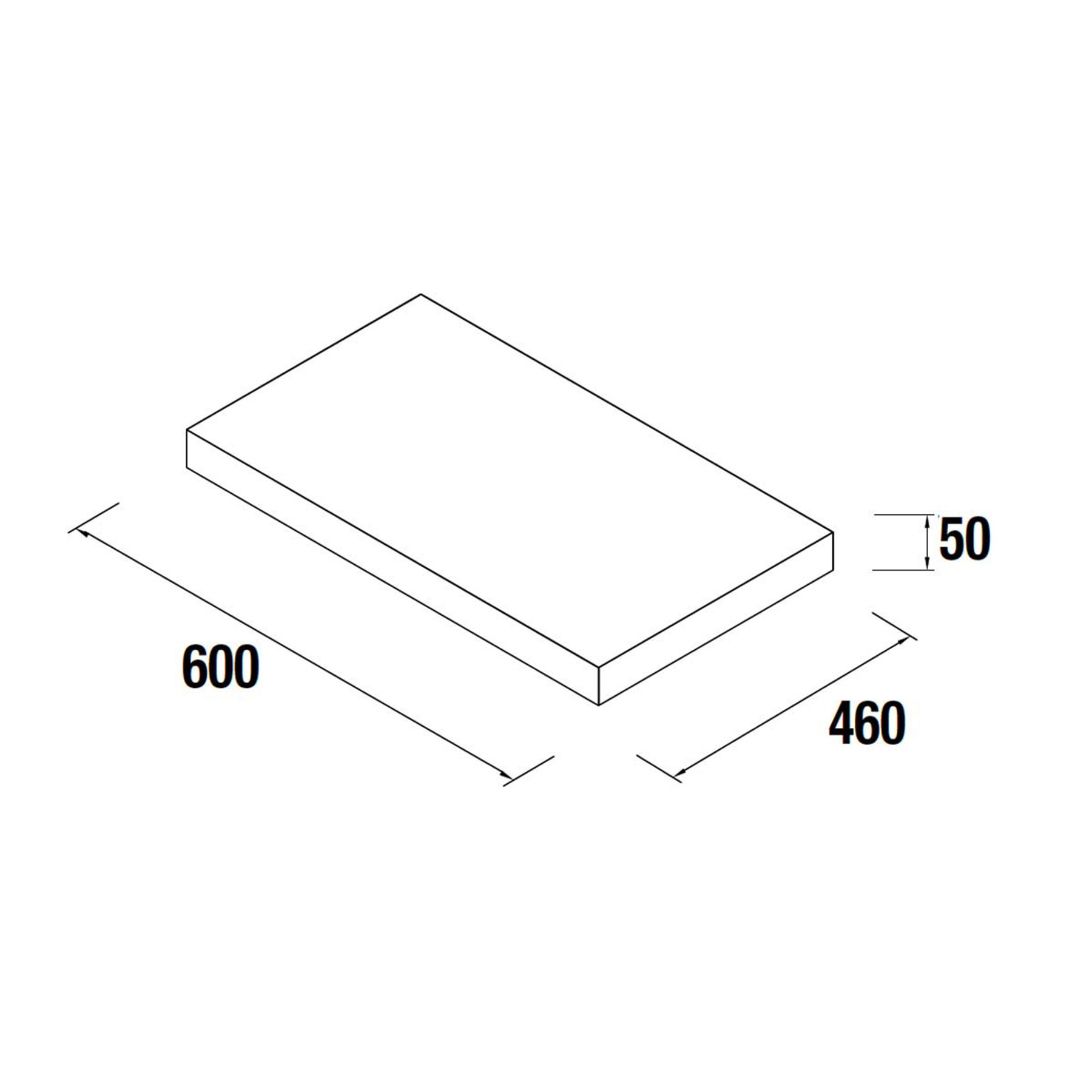 22992 SALGAR Столешница 600 GLOSS WHITE 50 мм Глянцевый белый  - Вид №1