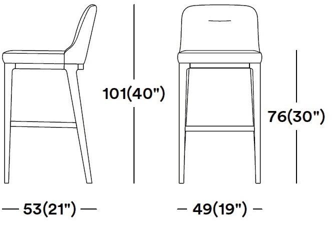 Tirolo Кожаный табурет со спинкой и подставкой для ног Lotus 063 sg - Вид №2