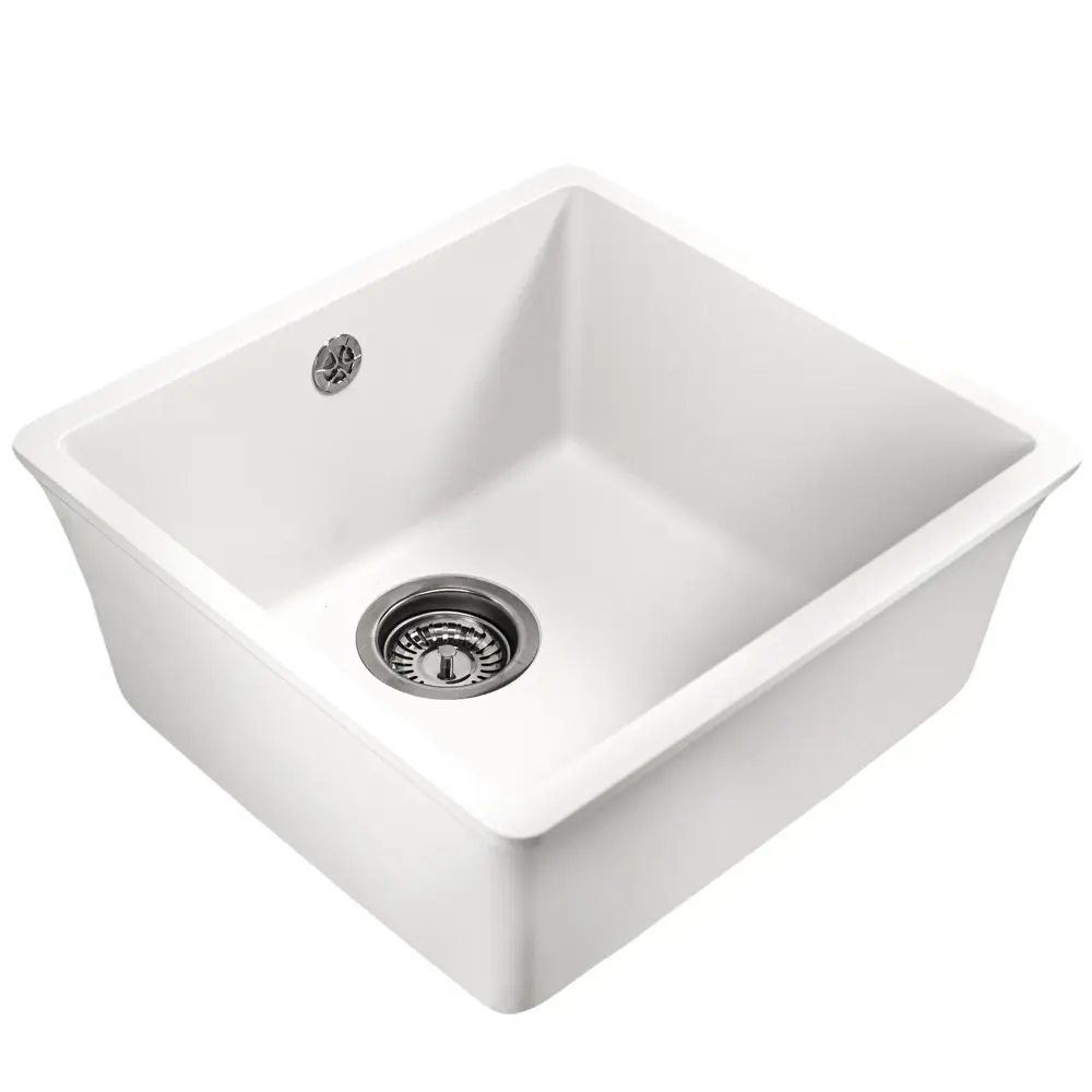 Мойка для кухни под столешницу KONSENSA 44x42 см глубина чаши 21 см кварц цвет белый Lm 44x42 STLM-2166862 - Вид №4