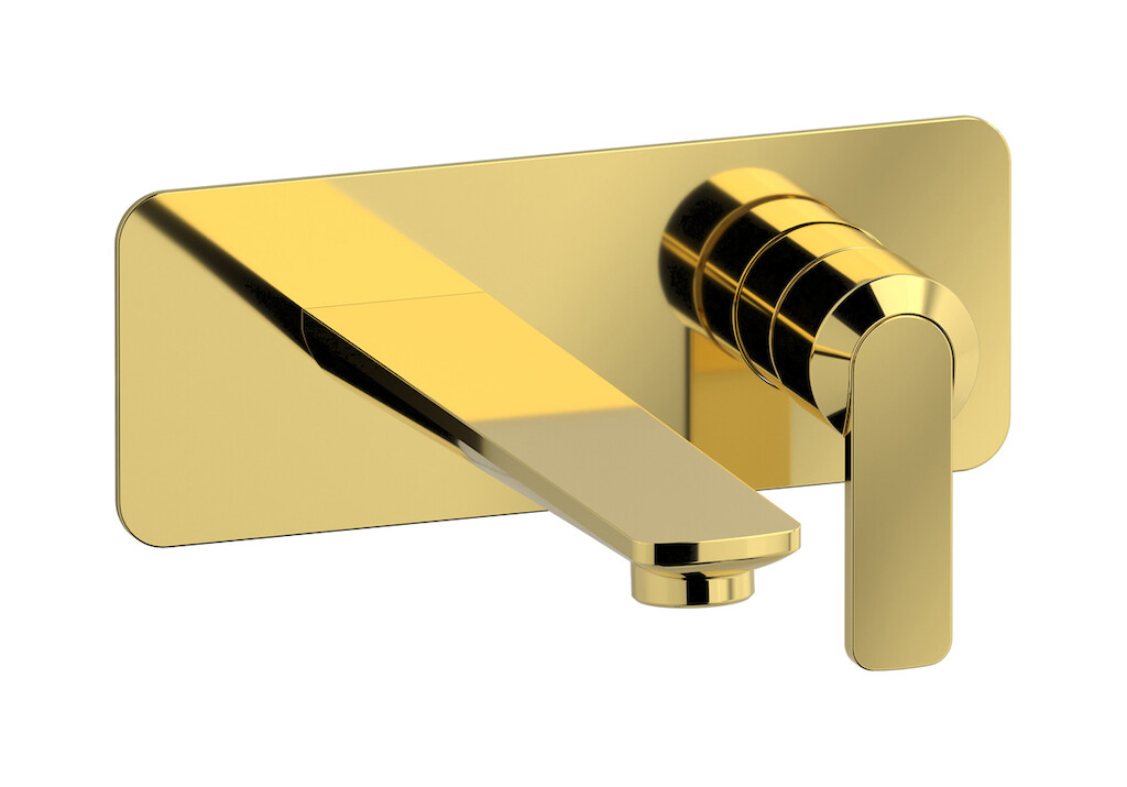 Встроенный в стену смеситель для раковины на 2 отверстия в комплекте с донным клапаном WE ARE IB c6206oo Gold C-67
