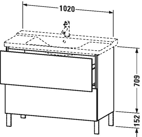LC660208585 L-Cube Тумбочка напольная Белый глянцевый лак Duravit - Вид №2