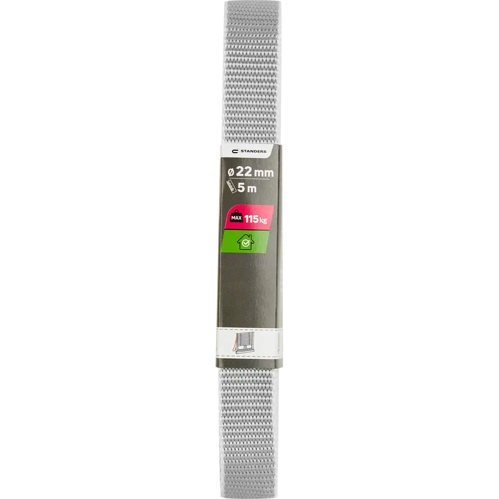 Ремень Standers 22 мм x 5 м цвет серый/белый STLM-2051788 - Вид №3