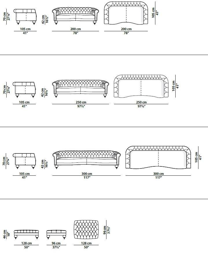 BAXTER Кожаный диван с тафтингом Diana chester sun-id-1451867 - Вид №3