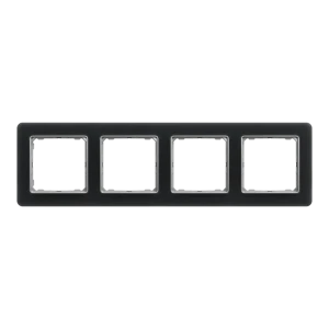 Рамка для розеток и выключателей Systeme Electric Sedna Design 4 поста, цвет дымчатое стекло