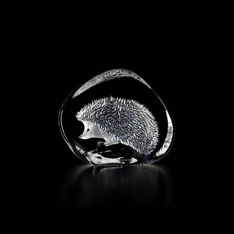 33366 Скульптура из прозрачного хрусталя "Ёжик", 100/85 мм. Maleras 