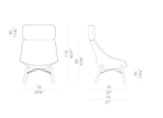 Тканевое кресло с подлокотниками Lapalma AUKI ARCH-00010456 - Вид №2