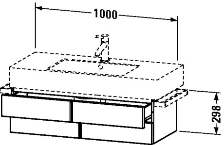 VE621404949 Vero Тумбочка подвесная Графит матовый, декор Duravit - Вид №1