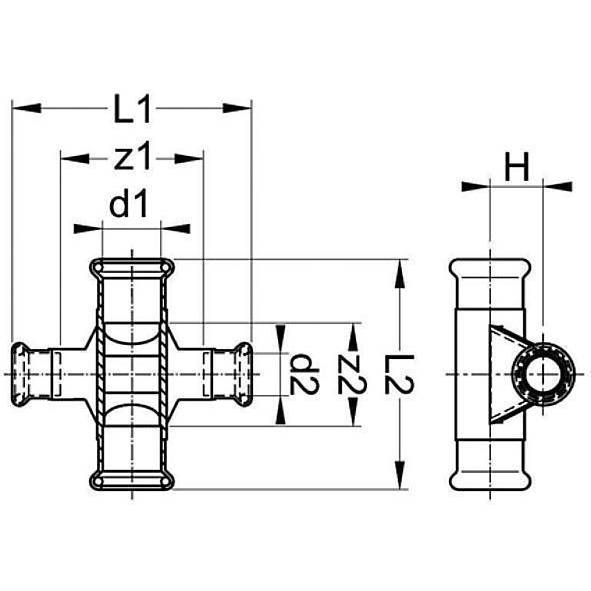 181811815 SANHA 8181 распределитель потоков в двух плоскостях 18x15 мм  - Вид №1