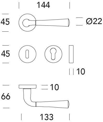 Reguitti Ручка из латуни на розетке Arja A197mr41635 - Вид №1