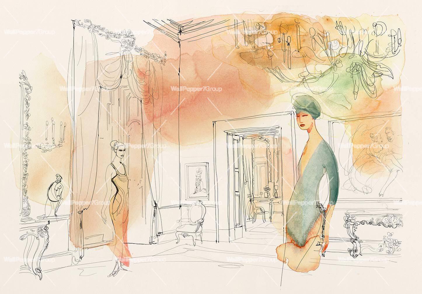 Классические обои ПВХ бесплатно, ЭКО, моющиеся WallPepper нюансы ARCH-00121216 - Вид №1