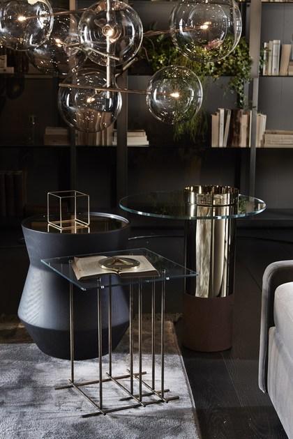 Gallotti&Radice Высокий стол из закаленного стекла и латуни Haumea sun-id-1471846 - Вид №1