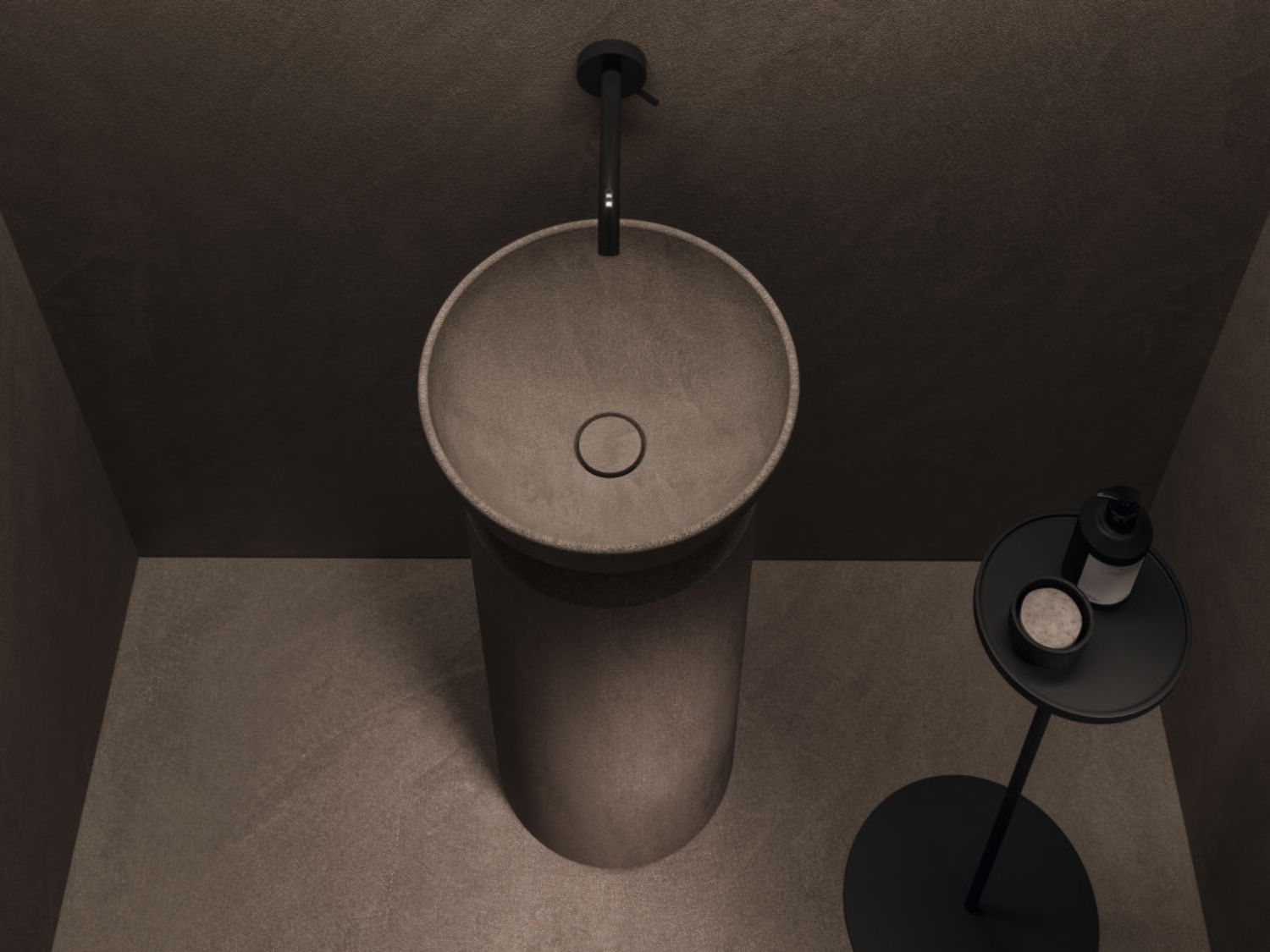 Отдельно стоящая одиночная раковина из бетона Noorth Saba ARCH-00010091 - Вид №1