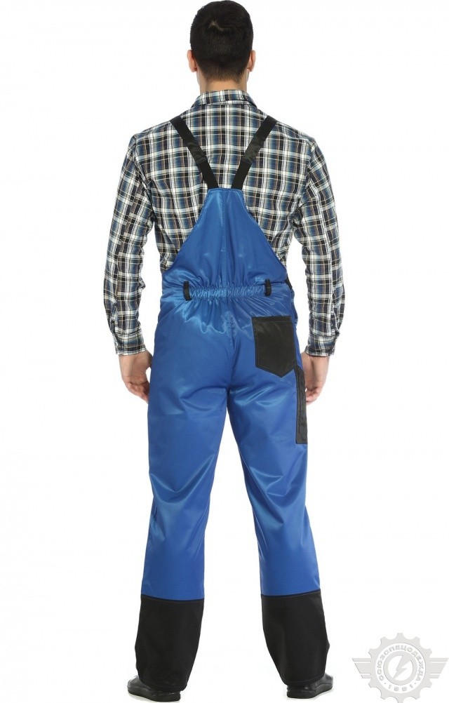 61469 Полукомбинезон "Мастер" василек-черный  Летняя спецодежда  размер 44-46/158-164  - Вид №3