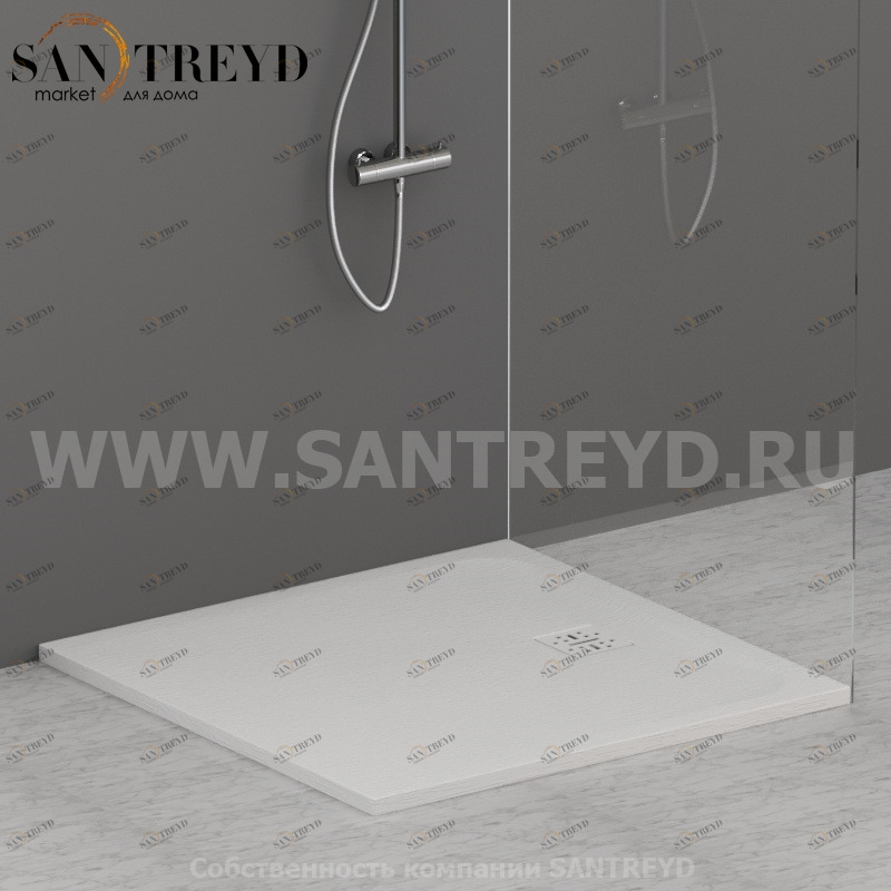 DR10100501 Душевой поддон 100х100 см цвет Белый бархат Globo DOCCIASMART Италия Ceramica Globo