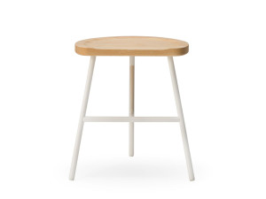 Низкий стул из стали и ясеня