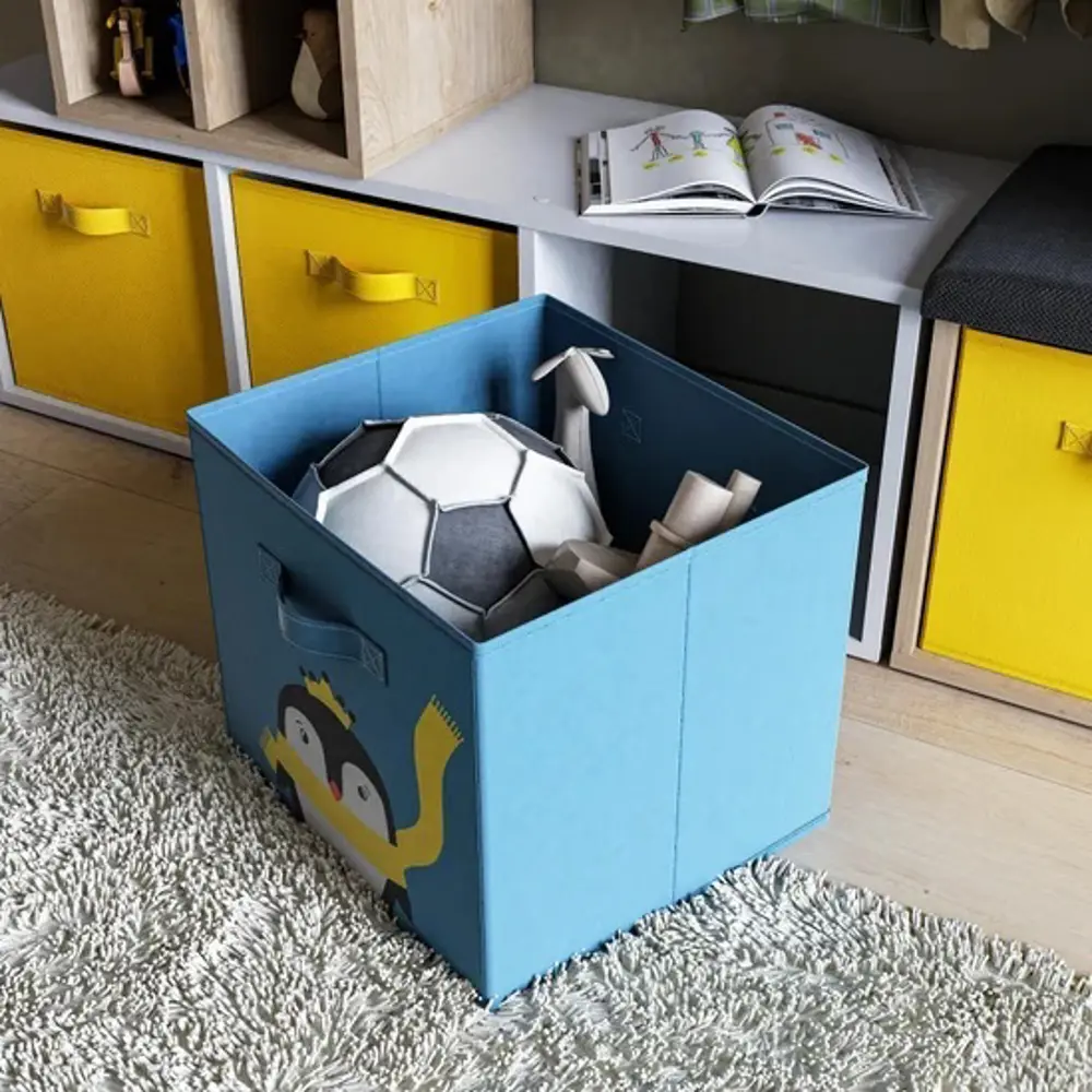 Короб-органайзер 31x31x31 см полиэстер цвет синий SPACEO Kub STLM-2181092 - Вид №2