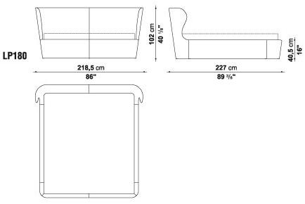 B&B Italia Двуспальная кровать из ткани с мягким изголовьем Papilio sun-id-1374177 - Вид №9