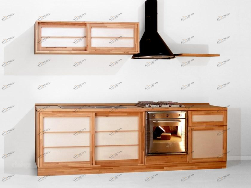 Cinius Кухня на заказ из дерева без ручек sun-id-1446634