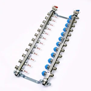 Коллекторная группа с расходомерами Rehau HKV-D 1"x3/4" 12 выходов нержавеющая сталь