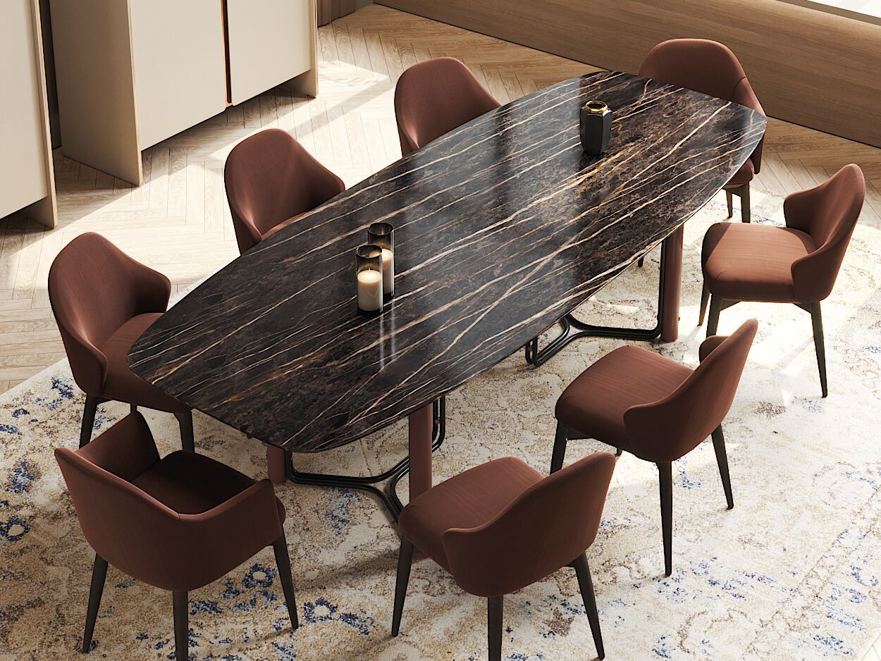 Прямоугольный обеденный стол из черного мрамора Marquina PRADDY Natur ARCH-00018394
