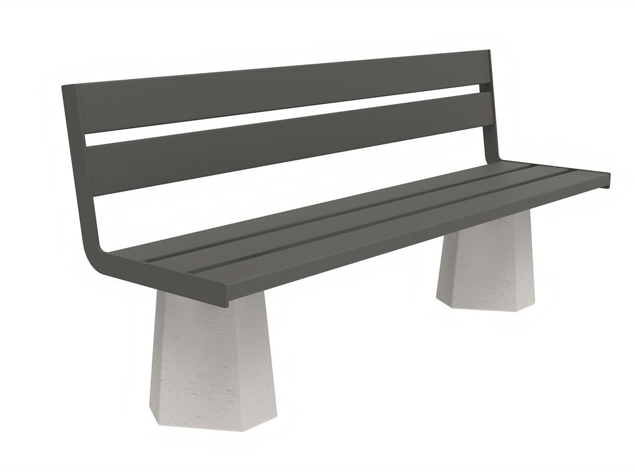 Металлическая и бетонная скамья со спинкой Lazzari Stone ARCH-00059094 - Вид №2
