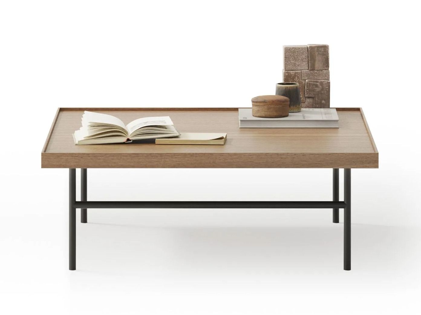 Квадратный деревянный и металлический журнальный столик TREKU Kutxa ARCH-00064362