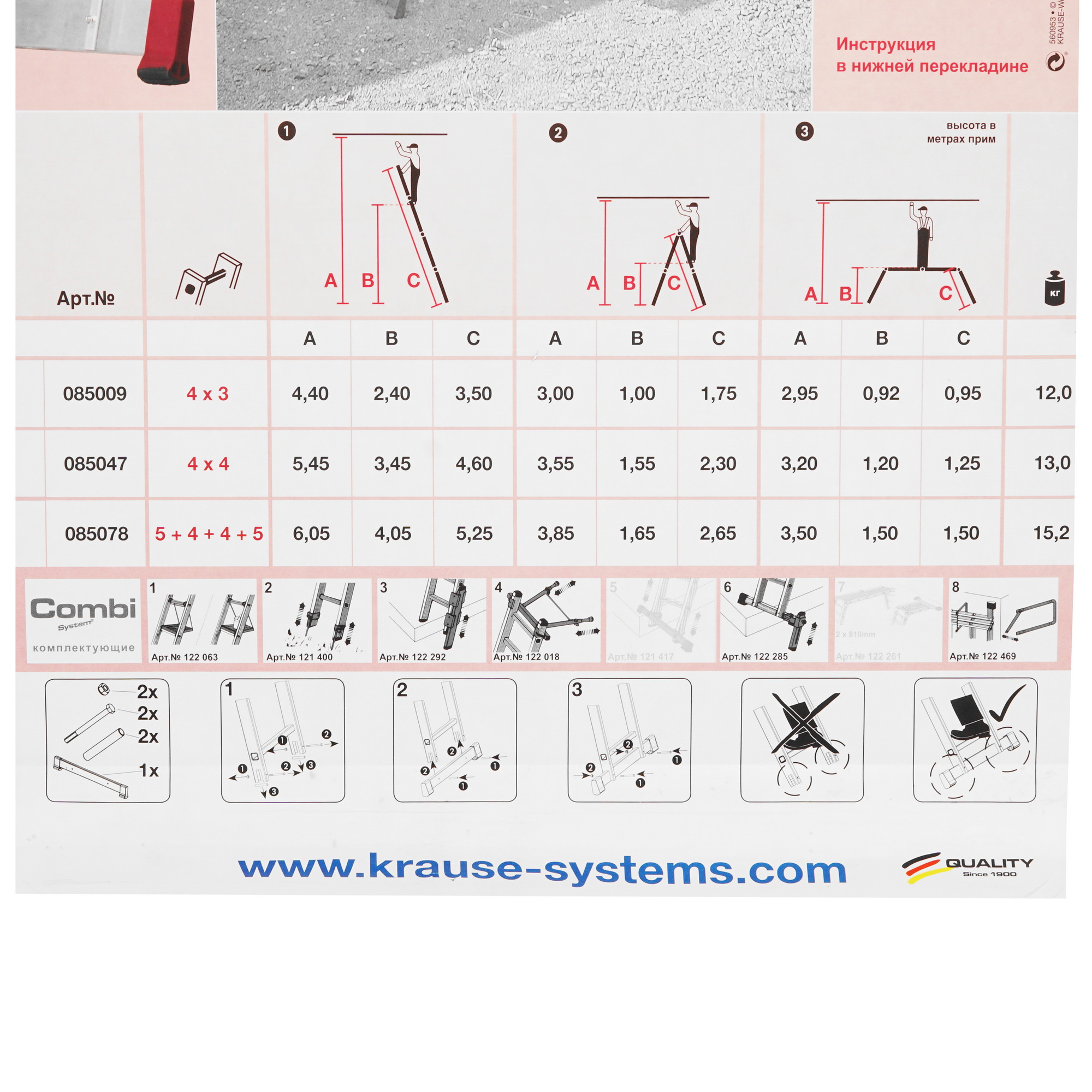 Лестница трансформер Krause CORDA 5-4-4-5 5363020 STDN-0109791 - Вид №6