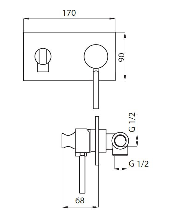 Смеситель с гигиеническим душем однорычажный Cezares APHRODITE-DIF-02-L - Вид №1