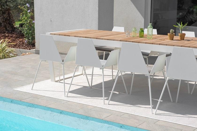 Lgtek Прямоугольный стол из алюминия и тика Oscar sun-id-1484516 - Вид №2