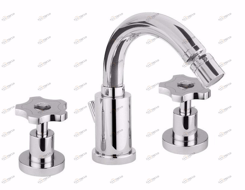 Rubinetteria Giulini Смеситель для биде на 3 отверстия с регулируемым изливом Giò crystal - giò F3645a/s