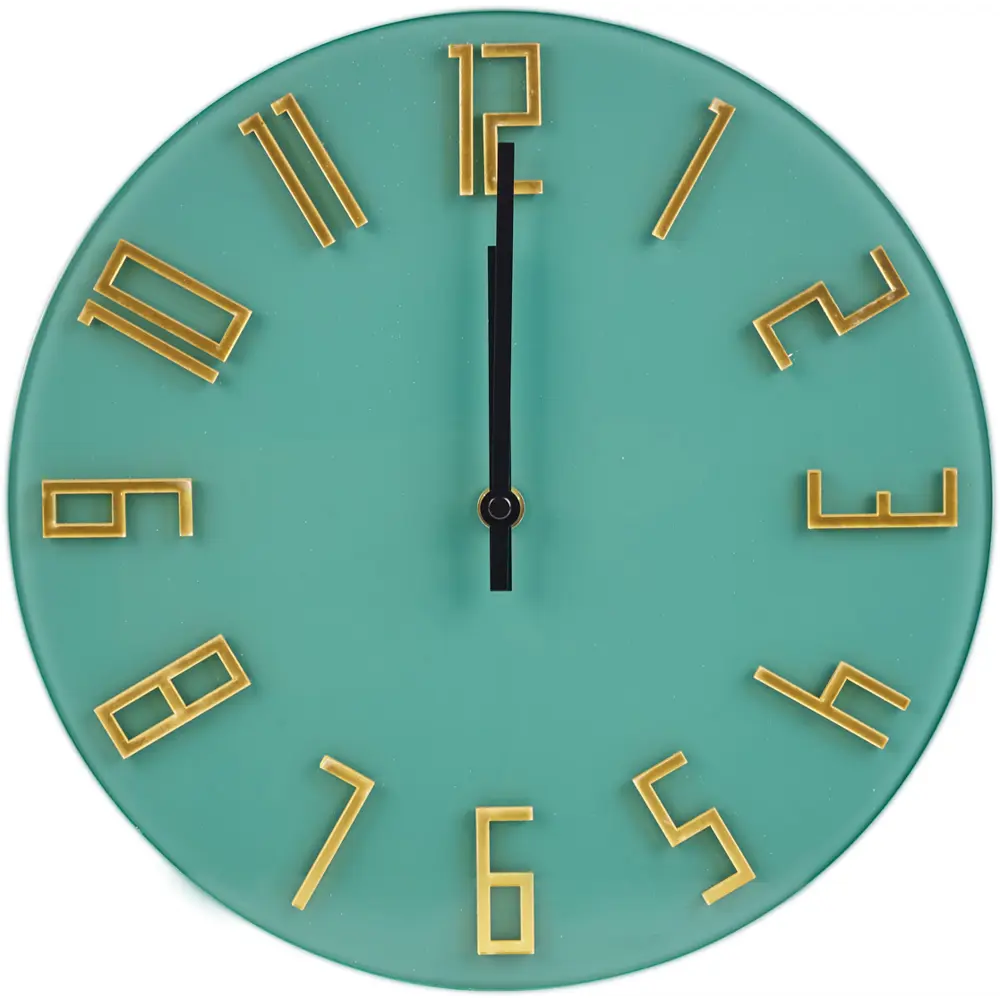 Часы настенные круглые стекло цвет зеленый бесшумные ø30 см Santreyd STLM-2196075