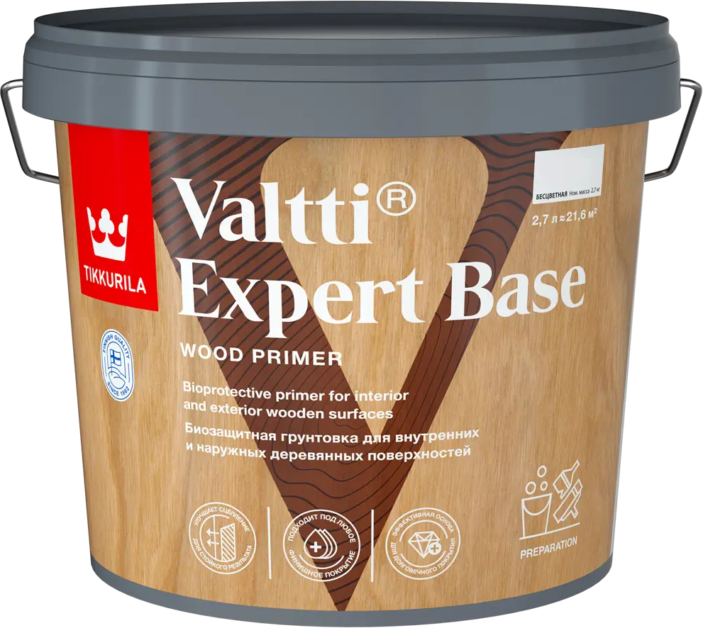 Tikkurila Valtti Expert Base — профессиональная грунтовка-антисептик для древесины 89350890