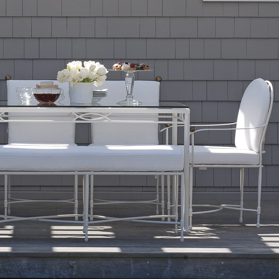 Прямоугольный обеденный стол из нержавеющей стали и стекла JANUS et Cie ARCH-00080607 - Вид №3