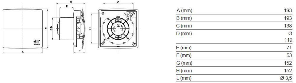 Vortice Настенный осевой центробежный вентилятор Punto evo flexo 11333 - Вид №4