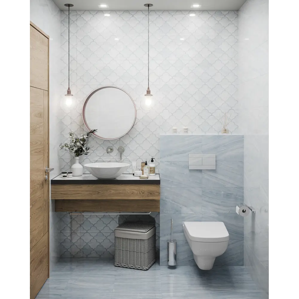 Плитка настенная Ars 40x27 см 1.08 м² мрамор цвет бело-голубой Santreyd STLM-2169407 - Вид №6