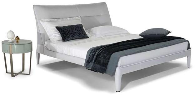 Natuzzi Двуспальная кровать из кожи с обитым изголовьем sun-id-1470194 - Вид №1