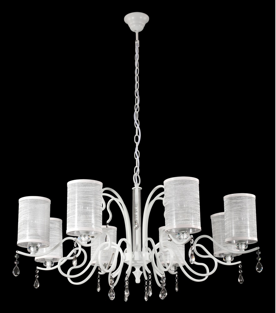 Подвесная люстра Crystal Lux Elisa White SP8 CRYSTAL LUX ДИЗАЙНЕРСКИЕ, ELISA WHITE 108733 Белый  - Вид №2