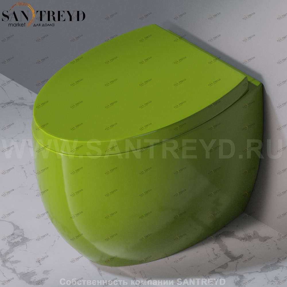 S541T0R0V6.121 Приставной унитаз напольный Зеленый A. e T. Italia OVAL Италия AeT ITALIA