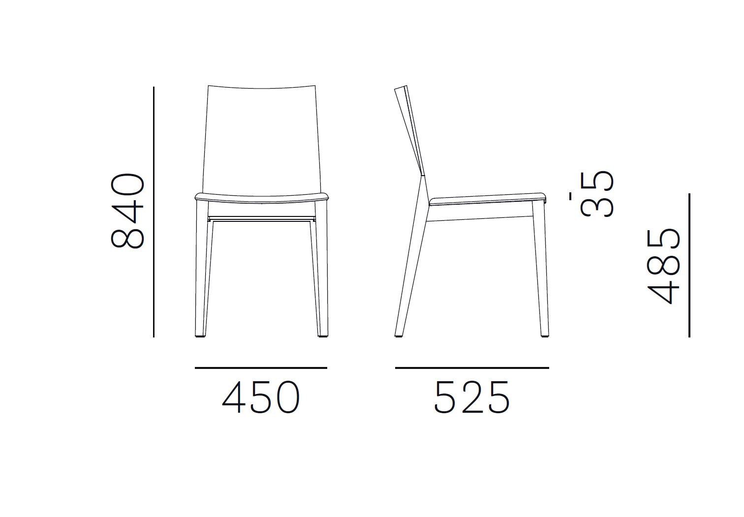 Дубовый стул с мягким сиденьем Pedrali TWIG 429 ARCH-00076092 - Вид №5