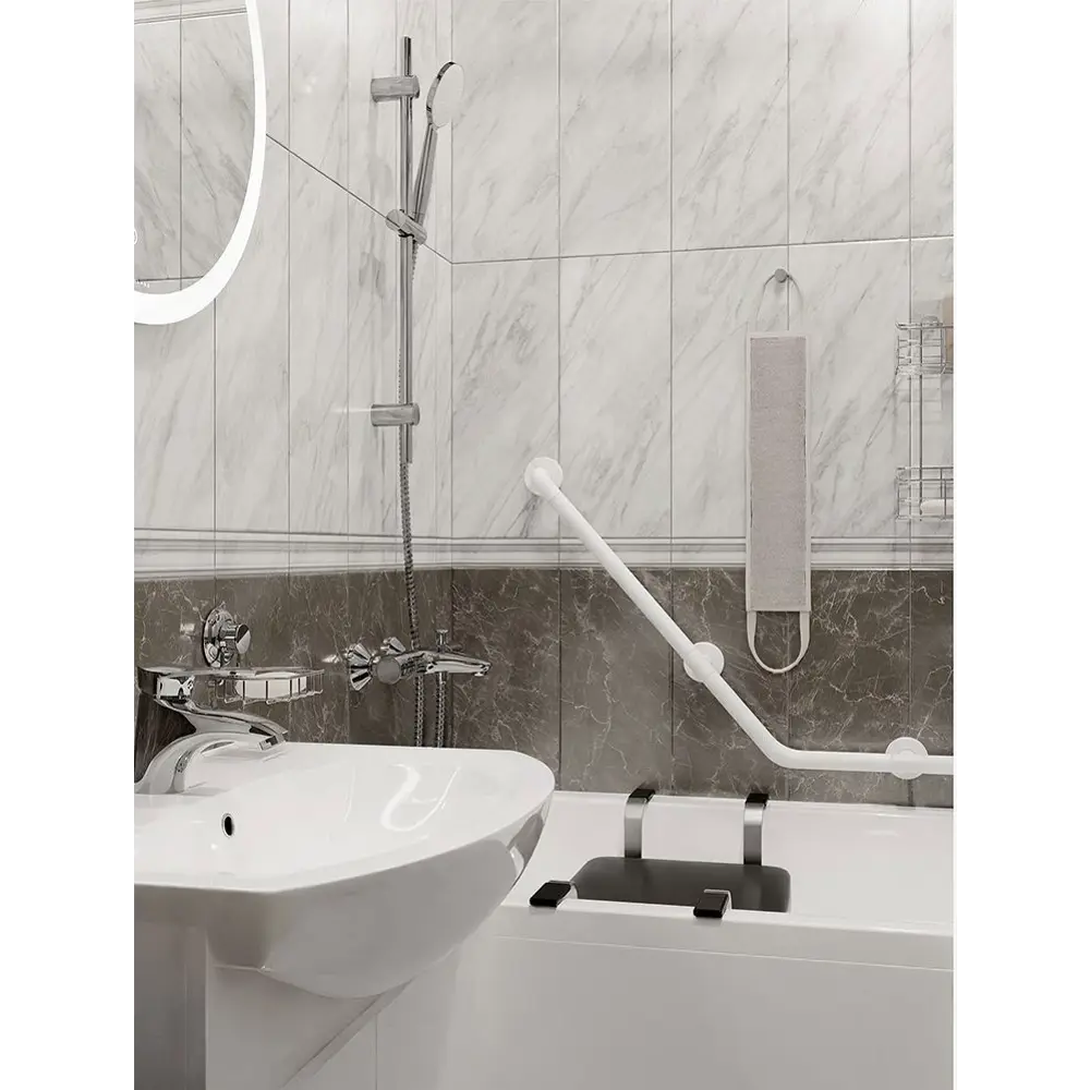 Поручень для ванны Primanova 135 градусов 60x60 см цвет белый группа безопасности STLM-2081780 - Вид №5