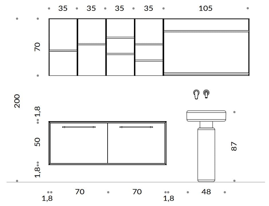 Подвесной туалетный столик с зеркалом Gruppo Geromin Люкс ARCH-00059064 - Вид №3