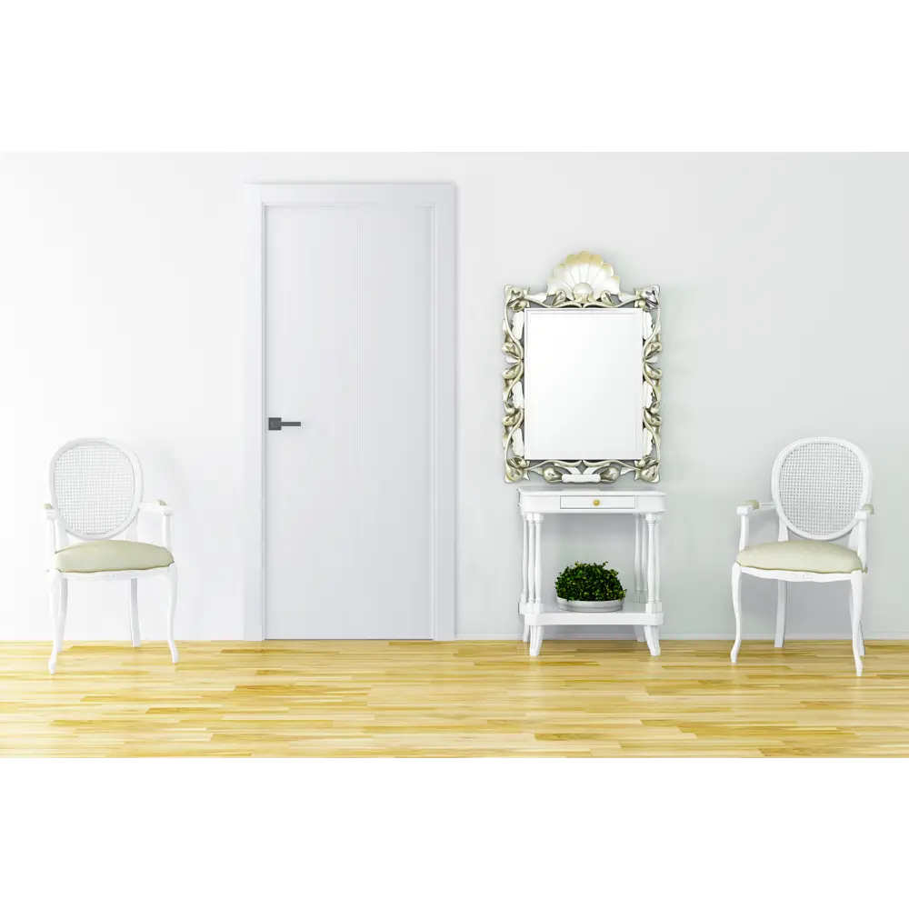 Дверь межкомнатная глухая Ивент 1 70x200 см эмаль белый с замком BELWOODDOORS STLM-2149235 - Вид №1