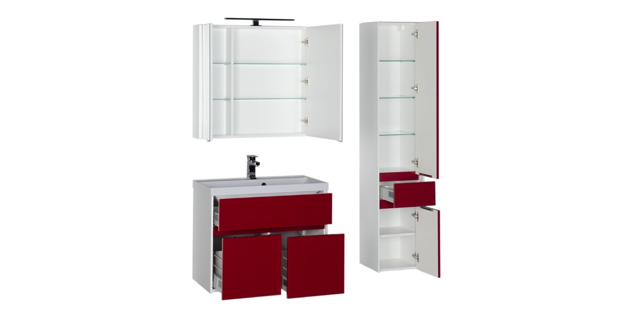 Комплект мебели Aquanet Латина 80 бордо 00181085 - Вид №2