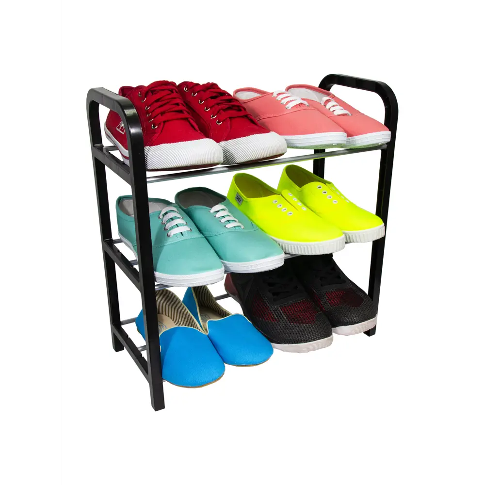 Этажерка для обуви Trinity 42x40x19 см 3 полки пластик черный Santreyd STLM-2083755 - Вид №6