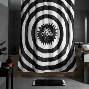 Шторка для ванной Irony 180х200 см черно-белая