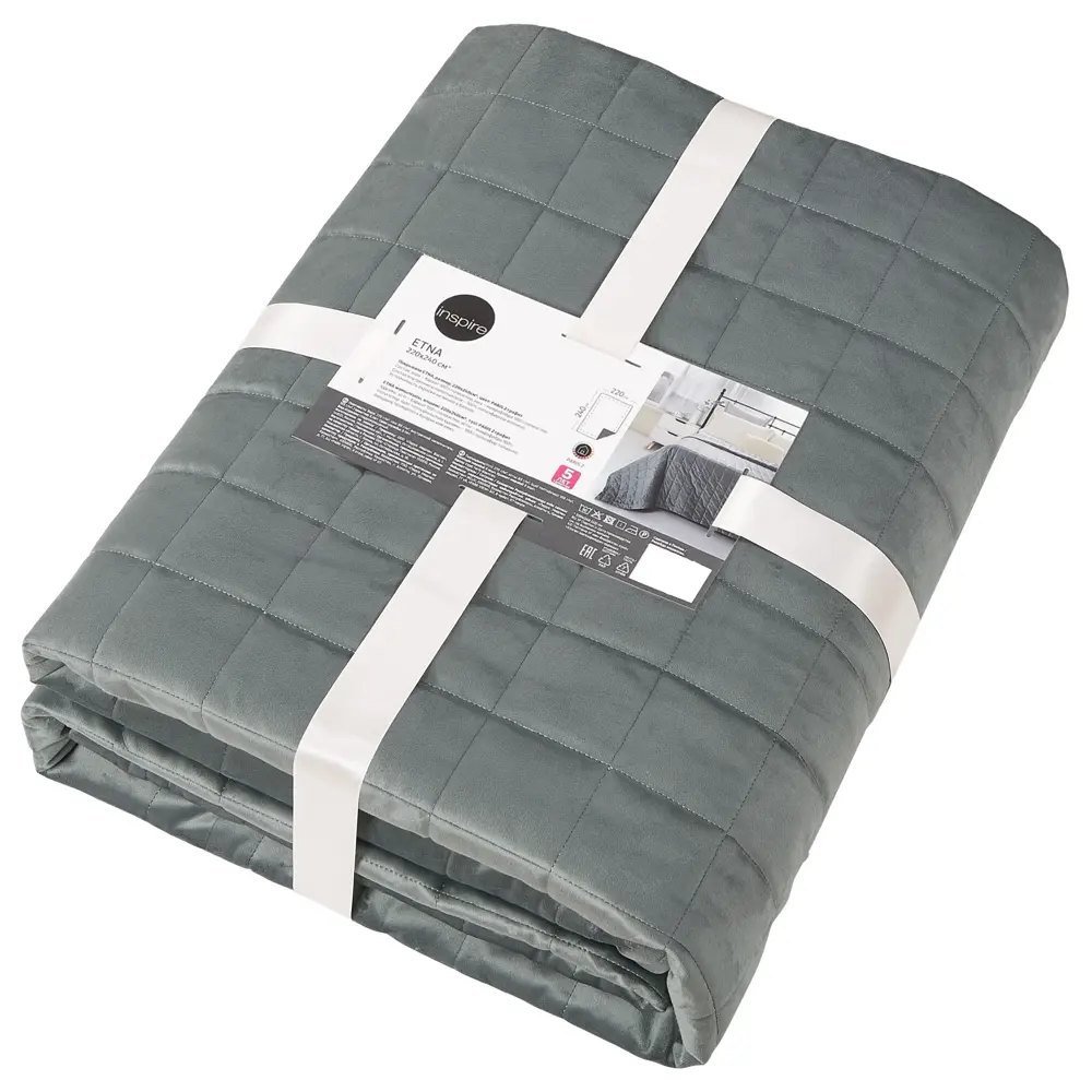 INSPIRE Покрывало Etna велюровое графит 240×220 см 89334840 STLM-1565558 - Вид №2