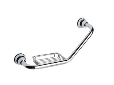 Металлическая угловая фиксированная ручка для ванной комнаты с мыльницей